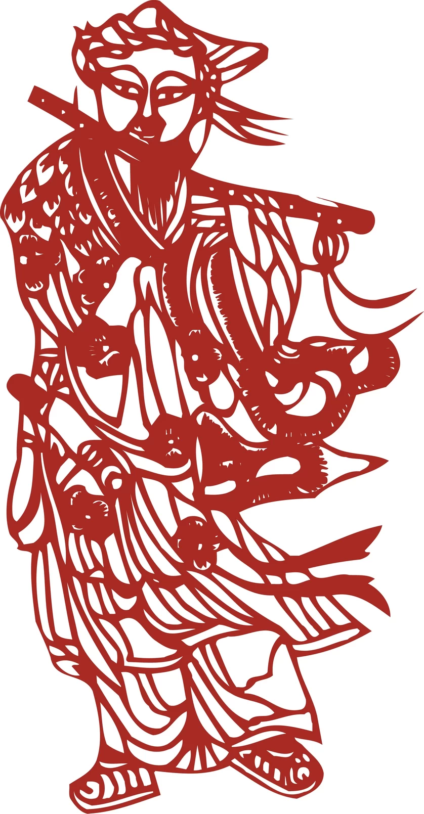中国风中式传统喜庆民俗人物动物窗花剪纸插画边框AI矢量PNG素材【2455】